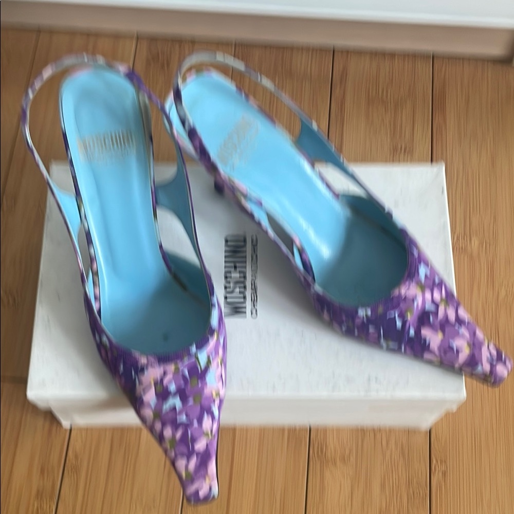 Moschino Women's Purple Slingback Heels 39.5